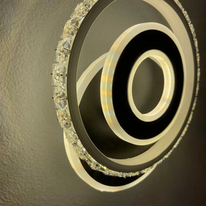 Lustra LED Cristal, Inara, 40W, Lumina Rece/Calda/Neutra, Negru