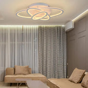 Lustra LED cu telecomanda TIANA 83W, 3 Elipse, lumina Rece/Calda/Neutra, Dimabila, Alb