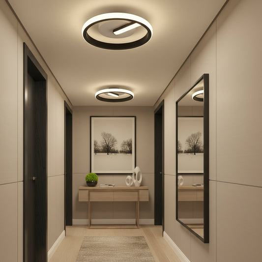 Lustra LED VICTORIA 19W, Rotunda, lumina Rece/Calda/Neutra, Negru, Alb