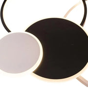 Lustra LED cu telecomanda KILLIAN 80W, 4 Cercuri, lumina Rece/Calda/Neutra, Dimabila, Negru Alb