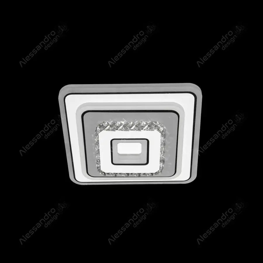 Lustra LED cu cristal MITA 39W, Patrata, Lumina Rece/Calda/Neutra, Alb