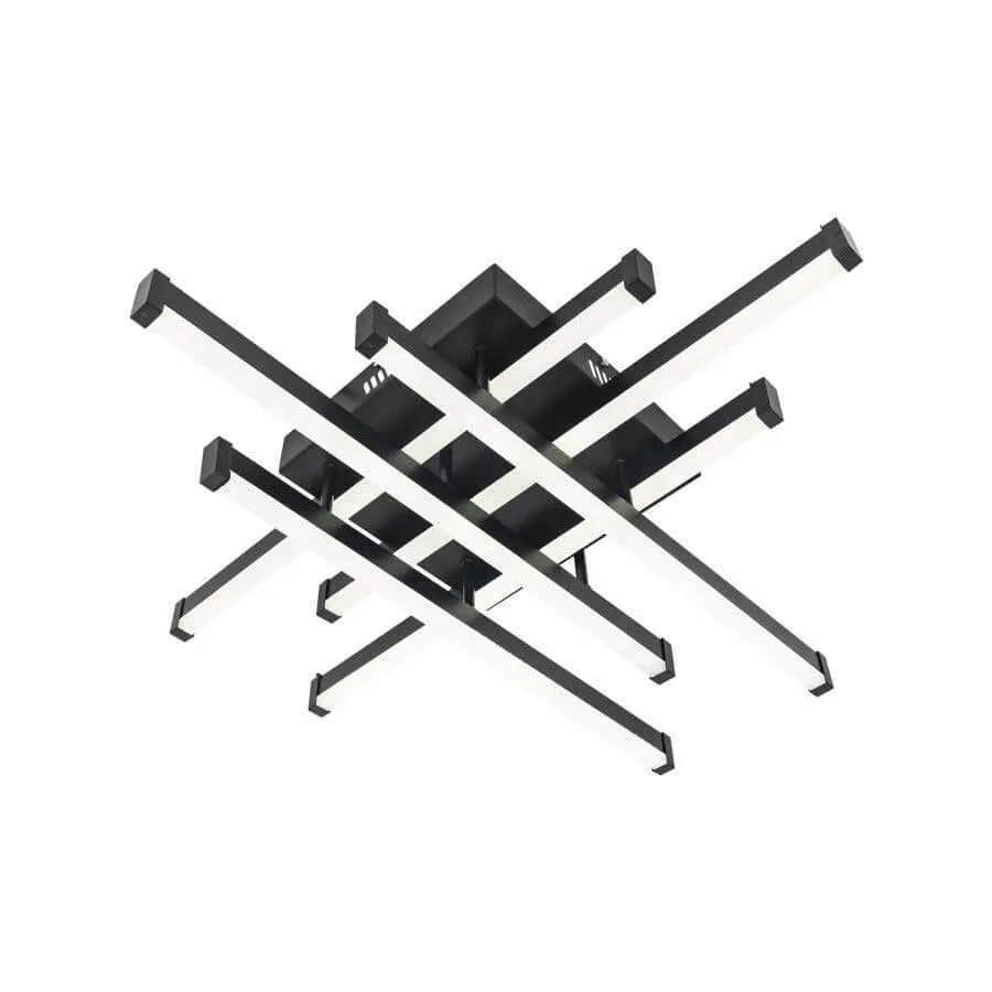 Lustra LED cu telecomanda MORA 120W, 6 Elemente, Liniara, lumina Rece/Calda/Neutra, Dimabila, Negru