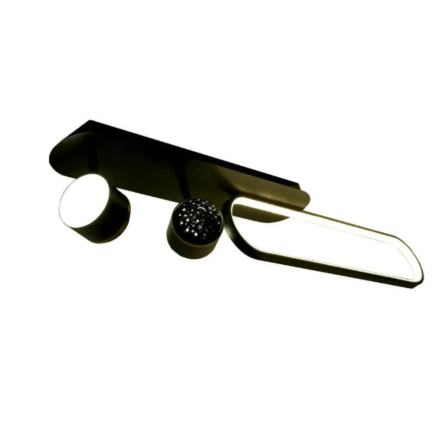 Lustra LED  MEISSUN 44W, Liniara, lumina Rece/Calda/Neutra, Negru