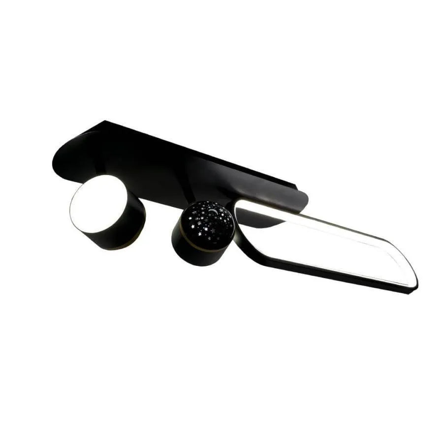 Lustra LED  MEISSUN 44W, Liniara, lumina Rece/Calda/Neutra, Negru