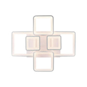 Lustra LED cu telecomanda ELLA 124W, 6 Patrate, lumina Rece/Calda/Neutra, Dimabila, Alb