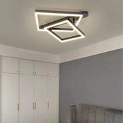 Lustra LED cu telecomanda PAPINI 112W, 2 Patrate, lumina Rece/Calda/Neutra, Dimabila, Negru