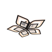 Lustra LED cu telecomanda DALIA 96W, 5 Petale, lumina Rece/Calda/Neutra, Dimabila, Negru