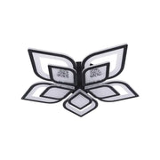 Lustra LED cu telecomanda DALIA 96W, 5 Petale, lumina Rece/Calda/Neutra, Dimabila, Negru