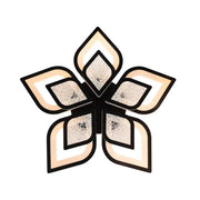 Lustra LED cu telecomanda DALIA 96W, 5 Petale, lumina Rece/Calda/Neutra, Dimabila, Negru