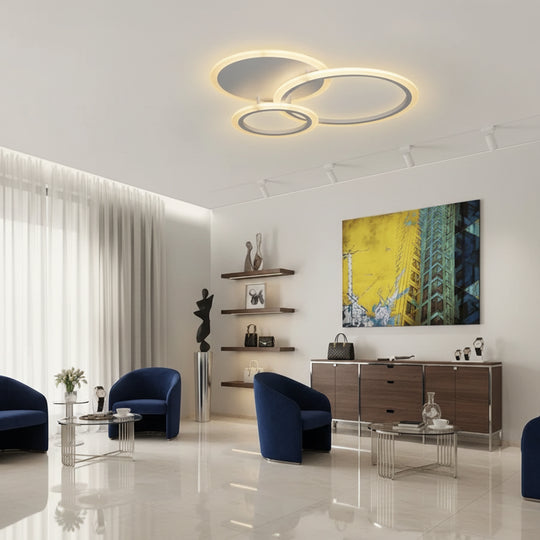 Lustra LED cu telecomanda LUCY 45W, 3 Cercuri, lumina Rece/Calda/Neutra, Dimabila, Alb Lustre LED cu Telecomanda Default Title Alessandro Design