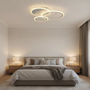 Lustra LED cu telecomanda LUCY 45W, 3 Cercuri, lumina Rece/Calda/Neutra, Dimabila, Alb