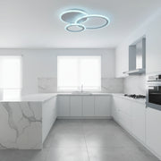 Lustra LED cu telecomanda LUCY 45W, 3 Cercuri, lumina Rece/Calda/Neutra, Dimabila, Alb