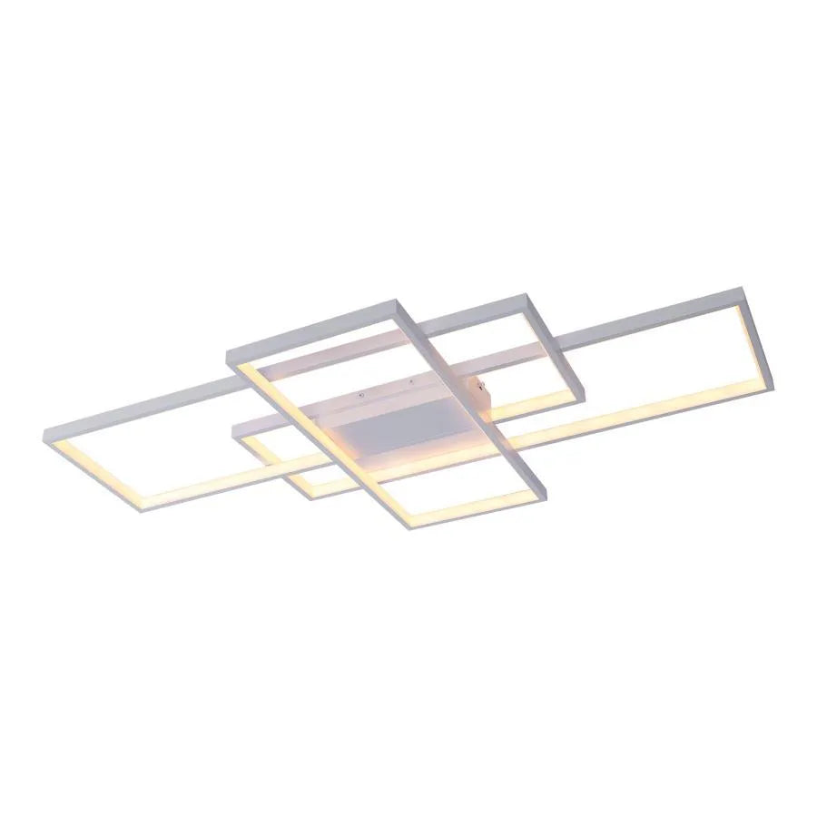 Lustra LED cu telecomanda LANDEN 184W, 3 Elemente, lumina Rece/Calda/Neutra, Dimabila, Alb
