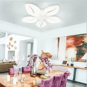 Lustra LED cu telecomanda ORCHID 65W, 5 Petale, lumina Rece/Calda/Neutra, Dimabila, Alb