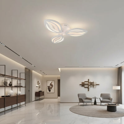 Lustra LED cu telecomanda ORCHID 40W, 3 Petale, lumina Rece/Calda/Neutra, Dimabila, Alb