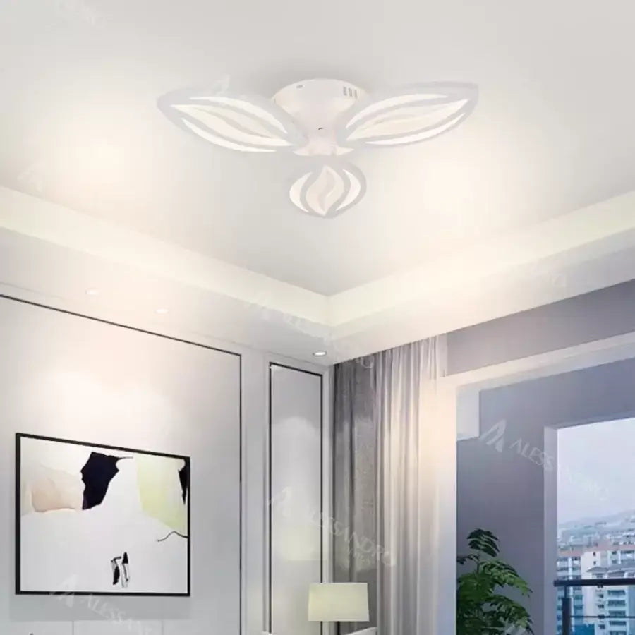 Lustra LED cu telecomanda ORCHID 39W, 3 Petale, lumina Rece/Calda/Neutra, Dimabila, Alb