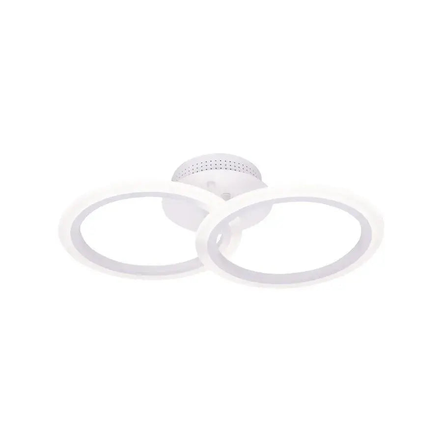 Lustra LED cu telecomanda BETTY 28W, 2 Cercuri, lumina Rece/Calda/Neutra, Dimabila, Alb