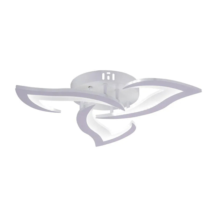 Lustra LED cu telecomanda LOTUS 32W, 3 Petale, lumina Rece/Calda/Neutra, Dimabila, Alb