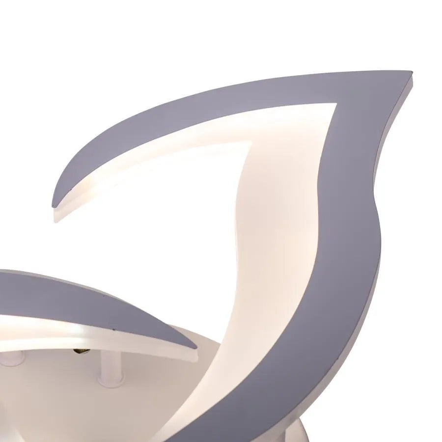 Lustra LED cu telecomanda LOTUS 32W, 3 Petale, lumina Rece/Calda/Neutra, Dimabila, Alb