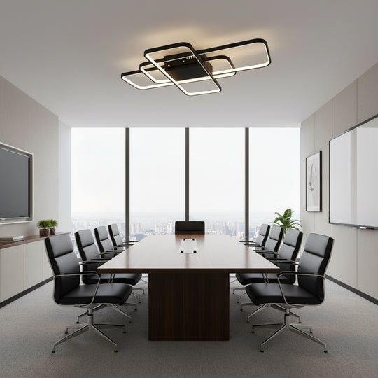 Lustra LED IANUSIS cu telecomanda 95W, 3 Elemente, lumina Rece/Calda/Neutra, Dimabila, Negru Lustre LED cu Telecomanda Default Title Alessandro Design
