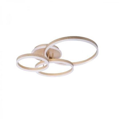 Lustra LED cu telecomanda LYRA 100W, 3 Cercuri, lumina Rece/Calda/Neutra, Dimabila, Auriu Periat