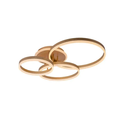 Lustra LED cu telecomanda LYRA 100W, 3 Cercuri, lumina Rece/Calda/Neutra, Dimabila, Auriu Periat