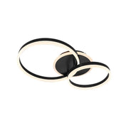 Lustra LED cu telecomanda LYRA 80W, 2 Cercuri, lumina Rece/Calda/Neutra, Dimabila, Negru