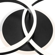 Lustra LED cu telecomanda LYRA 80W, 2 Cercuri, lumina Rece/Calda/Neutra, Dimabila, Negru