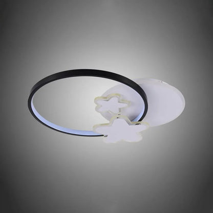 Lustra LED cu telecomanda SANDRINA 106W, Stea, lumina Rece/Calda/Neutra, Dimabila, Negru Alb