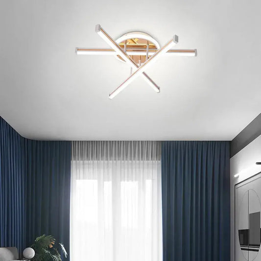 Lustra LED cu telecomanda TAMARA 96W, 3 Elemente, Liniara, lumina Rece/Calda/Neutra, Dimabila, Auriu Alb