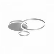 Lustra LED cu telecomanda THEODORA, 81W, 2 Cercuri, lumina Rece/Calda/Neutra, Dimabila, Argintiu