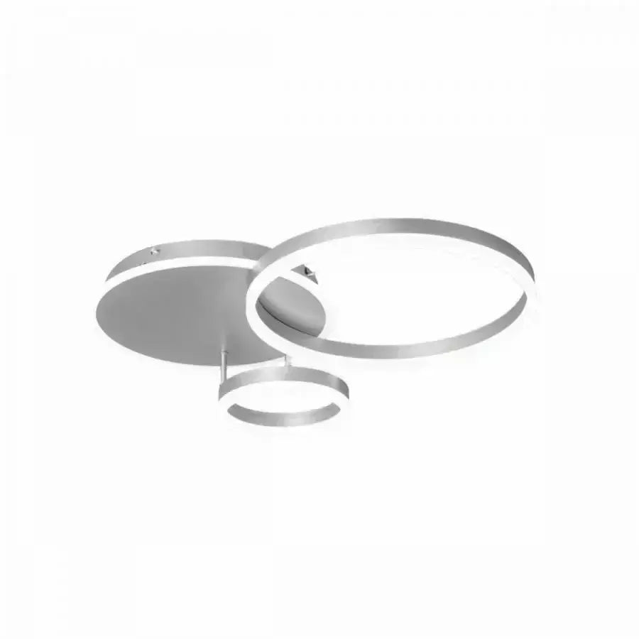 Lustra LED cu telecomanda THEODORA, 81W, 2 Cercuri, lumina Rece/Calda/Neutra, Dimabila, Argintiu