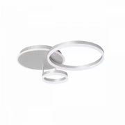 Lustra LED cu telecomanda THEODORA, 81W, 2 Cercuri, lumina Rece/Calda/Neutra, Dimabila, Argintiu