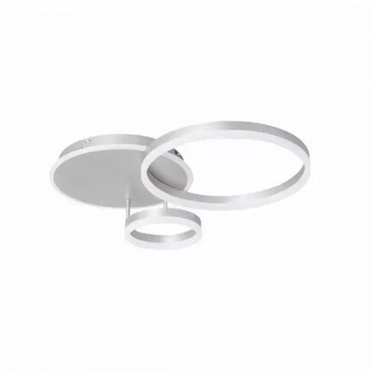 Lustra LED cu telecomanda THEODORA, 81W, 2 Cercuri, lumina Rece/Calda/Neutra, Dimabila, Argintiu