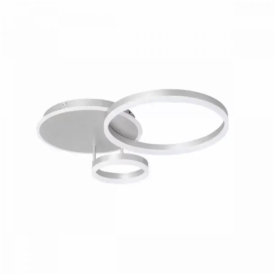 Lustra LED cu telecomanda THEODORA, 81W, 2 Cercuri, lumina Rece/Calda/Neutra, Dimabila, Argintiu