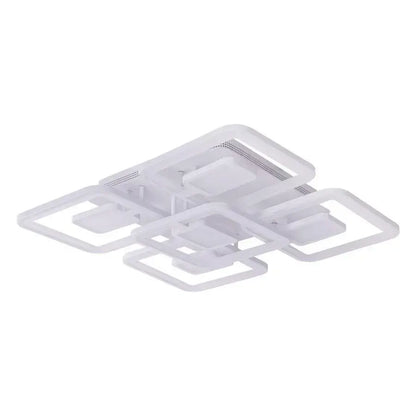 Lustra LED cu telecomanda FELIX 107W, 5 Patrate, lumina Rece/Calda/Neutra, Dimabila, Alb