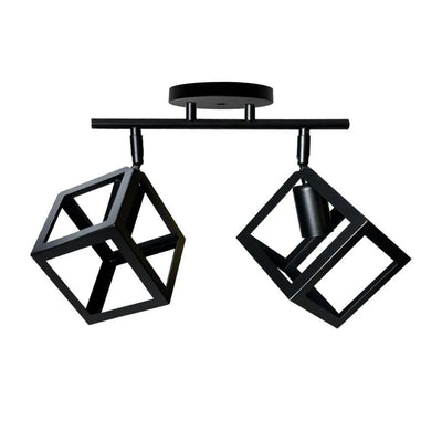 Lustra Forma Cub, STRUKTUR Duo, 2xE27, Negru, Metal