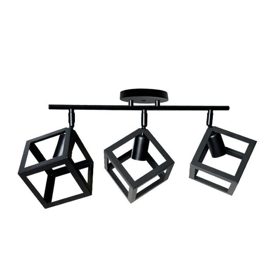Lustra FORMA CUB -STRUKTUR Trio, 3xE27, Negru, Metal Lustre Industrial Default Title Alessandro Design
