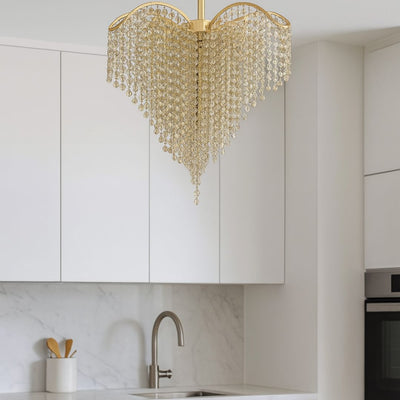 Candelabru Cristal Ander, 4xE14, Diametru 45cm, Auriu