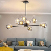 Lustra Jermija cu Abajur, 8x E27,  Auriu Negru