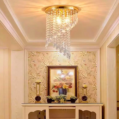 Candelabru Cristal LINDERHOF Petito , Diametru 25cm, 2*E14, Auriu Lucios