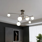 Lustra cu Abajur Rotund, PENTHOUSE Dome, 6x G9, Negru, Metal