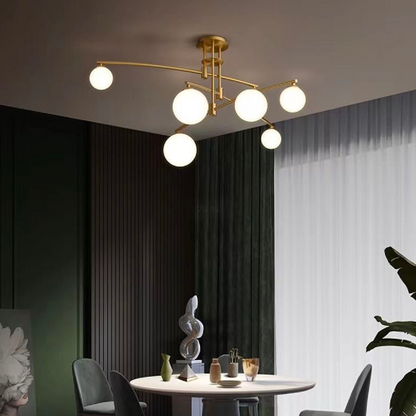 Lustra cu Abajur Rotund, PENTHOUSE Dome, 6x G9, Auriu, Metal