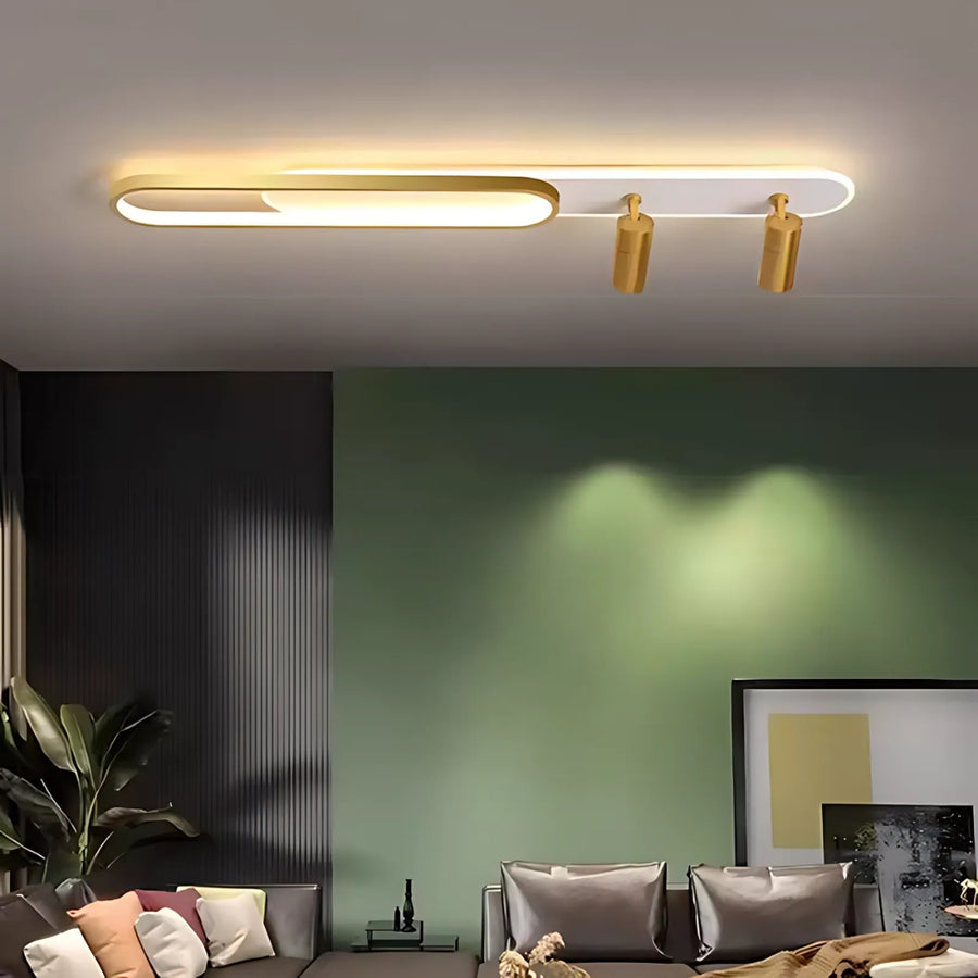 Lustra LED cu Proiector Reglabil FISSO Camilla, 69W, lumina Rece/Calda/Neutra, Auriu Lucios
