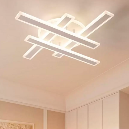 Lustra LED cu telecomanda SHAWN 85W, Liniara,  lumina Rece/Calda/Neutra, Dimabila, Alb