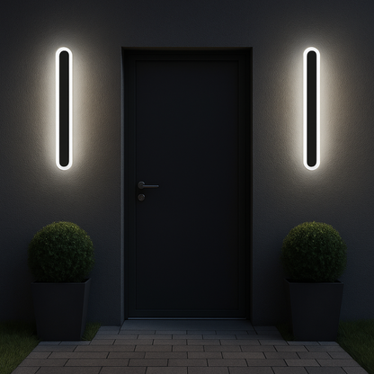 Aplica LED de Exterior SUHA, Lungime 30cm, 4W, IP65, Metal, Liniar, Negru
