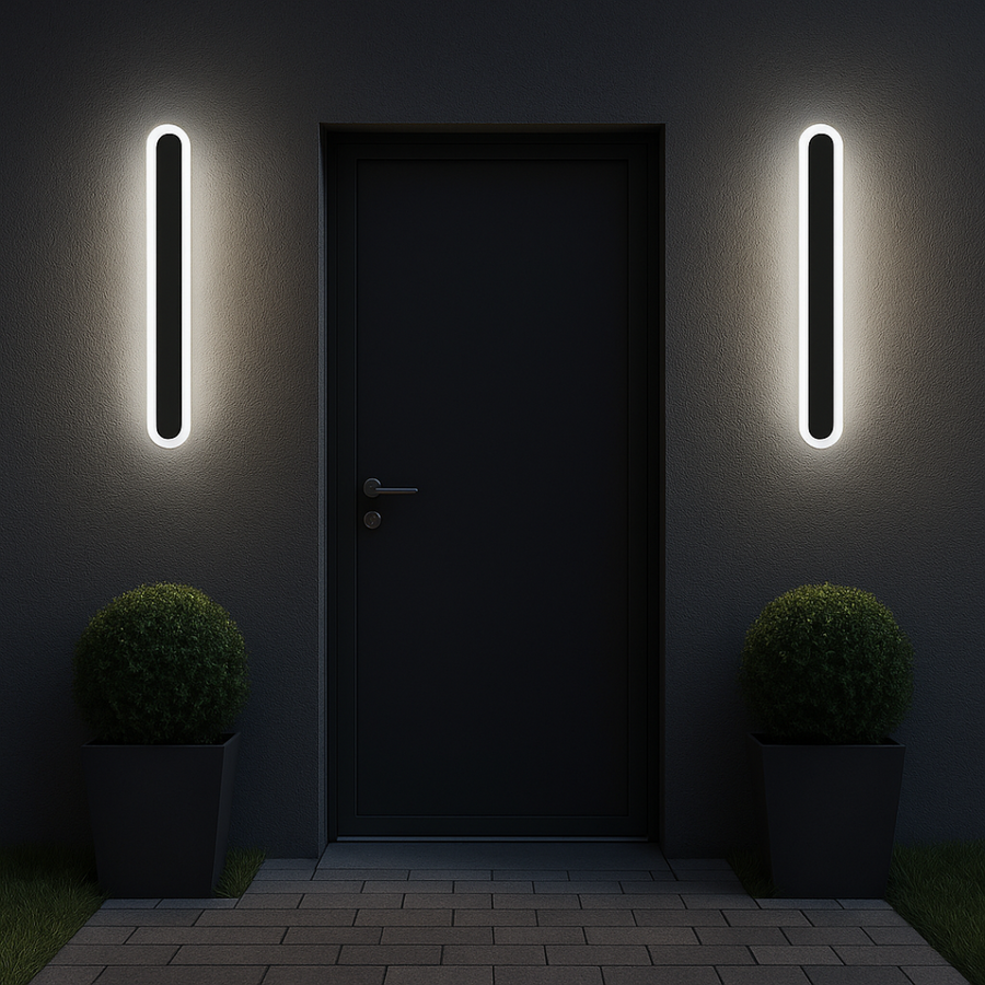 Aplica LED de Exterior SUHA, Lungime 30cm, 4W, IP65, Metal, Liniar, Negru