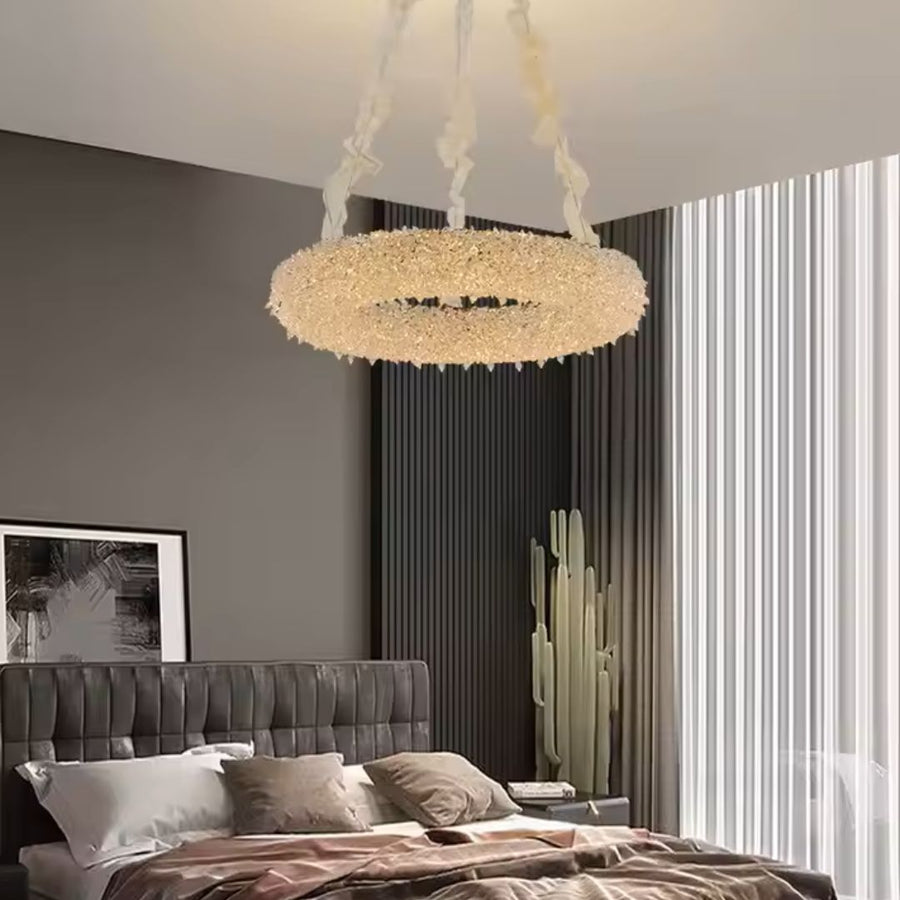 Candelabru Cristal PRAGA Magno, 33W, Lumina Calda/Rece/Neutra, Diametru 55cm, Auriu, Inaltime Reglabila