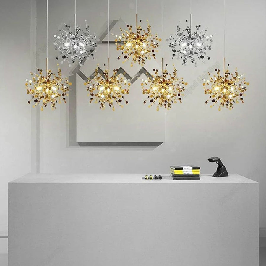 Candelabru Modern, CAPRICIO Allegro, 2xE14, Diametru 40cm, Auriu, Inaltime Reglabila