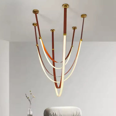 Candelabru Modern, LED, ARIA Largo, 34W, lumina Calda, Maro